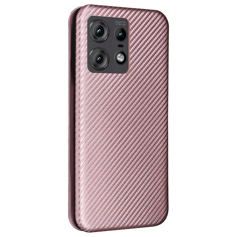 For Motorola Edge 50 Pro 5G Case Carbon Fiber Texture Leather Phone Shell - Rose Gold