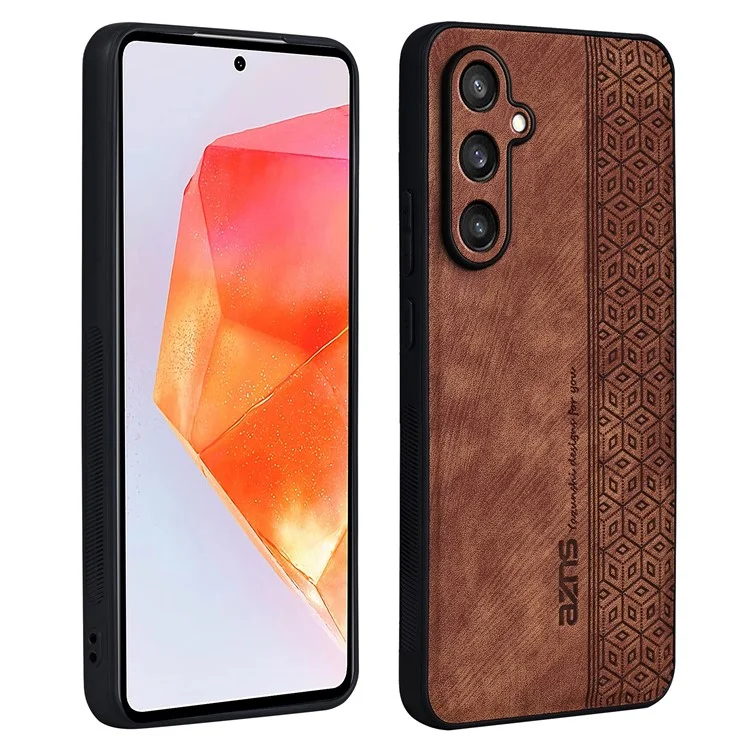 AZNS Funda para Samsung Galaxy M55 5G / C55 5G / F55 5G Carcasa Slim Suave de TPU + Cuero PU - Marrón