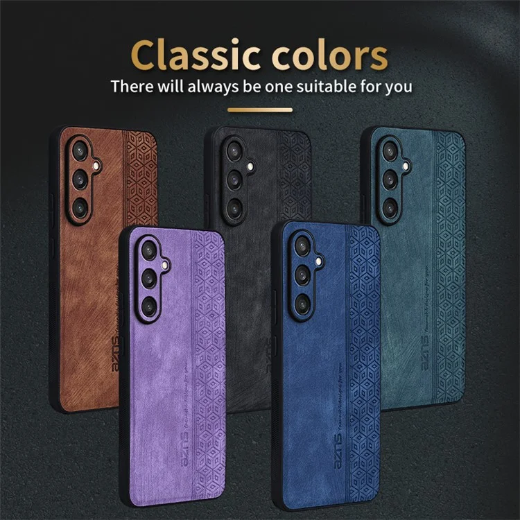 AZNS Funda para Samsung Galaxy M55 5G / C55 5G / F55 5G Carcasa Slim Suave de TPU + Cuero PU - Marrón