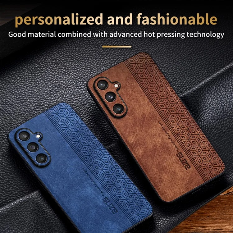 AZNS Funda para Samsung Galaxy M55 5G / C55 5G / F55 5G Carcasa Slim Suave de TPU + Cuero PU - Marrón