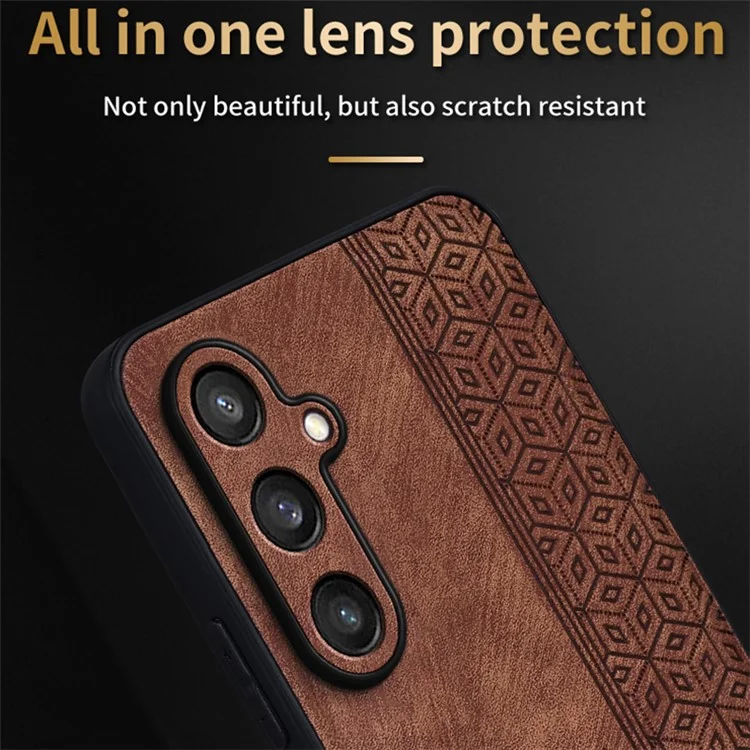 AZNS Funda para Samsung Galaxy M55 5G / C55 5G / F55 5G Carcasa Slim Suave de TPU + Cuero PU - Marrón