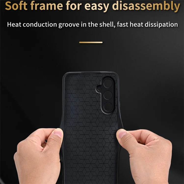 AZNS Funda para Samsung Galaxy M55 5G / C55 5G / F55 5G Carcasa Slim Suave de TPU + Cuero PU - Marrón