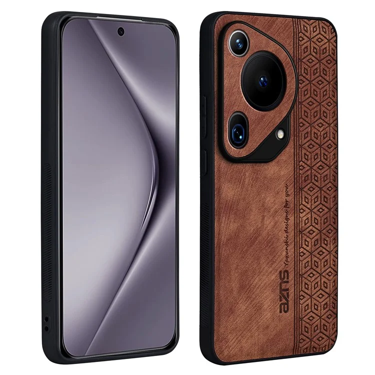 AZNS Für Huawei Pura 70 Ultra Hülle PU Leder+TPU Geprägtes Muster Rutschfester Griff Handyhülle - Braun