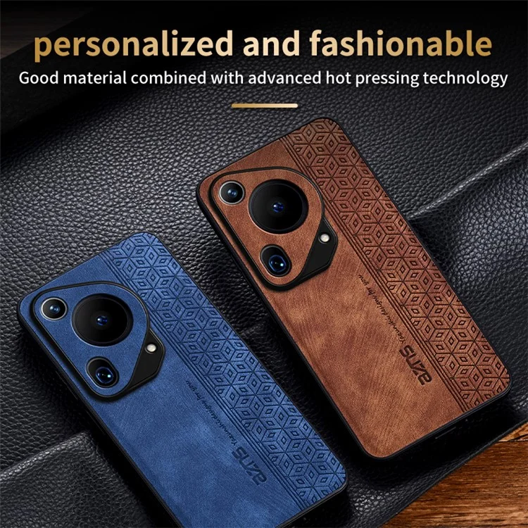 AZNS Für Huawei Pura 70 Ultra Hülle PU Leder+TPU Geprägtes Muster Rutschfester Griff Handyhülle - Braun