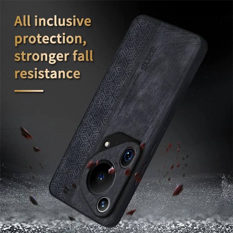 AZNS Für Huawei Pura 70 Ultra Hülle PU Leder+TPU Geprägtes Muster Rutschfester Griff Handyhülle - Braun