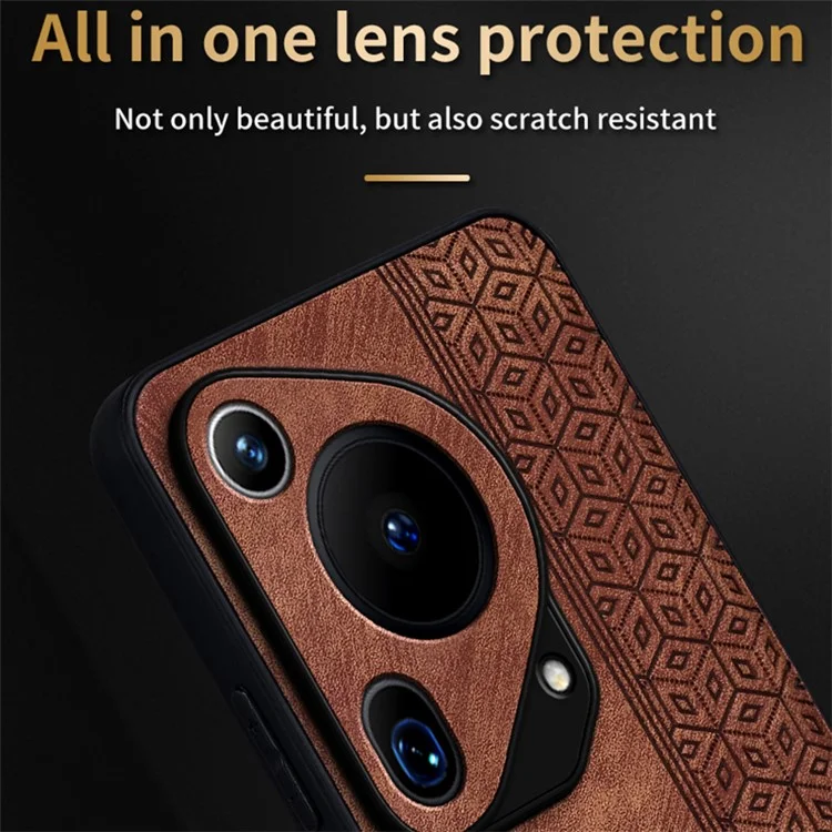 AZNS Für Huawei Pura 70 Ultra Hülle PU Leder+TPU Geprägtes Muster Rutschfester Griff Handyhülle - Braun
