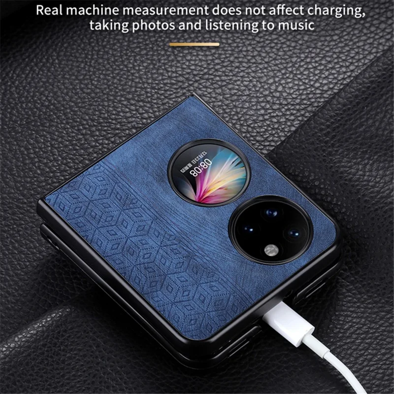 AZNS For Huawei Pocket 2 Folding Phone Case PU Leather Coated Hard PC Cover - Black