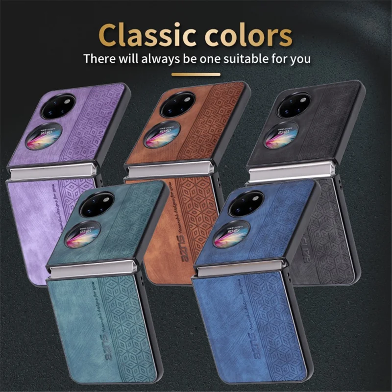 AZNS For Huawei Pocket 2 Folding Phone Case PU Leather Coated Hard PC Cover - Black