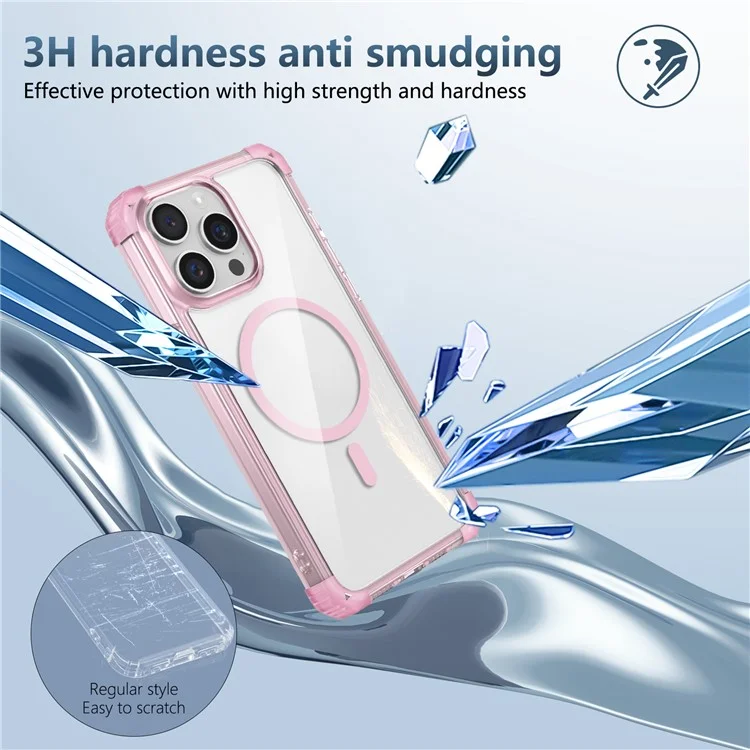 Pour iPhone 13 Pro Clear Case TPU+PC Slim Phone Cases Compatible avec Magsafe - Transparent Rose