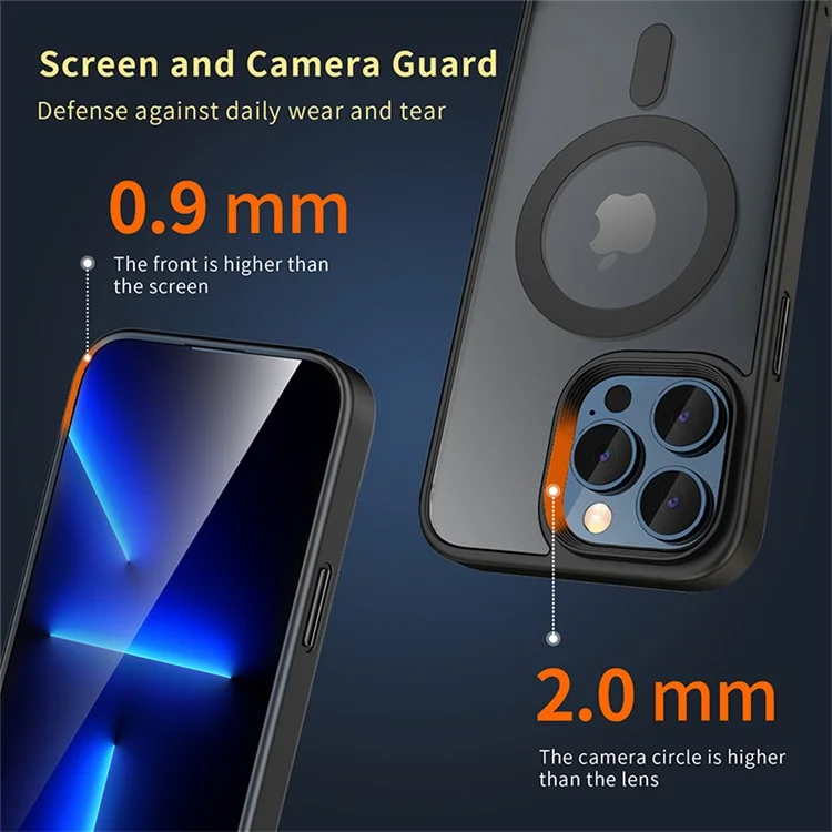 Étui MOCOLO K32 pour iPhone 15 Pro Compatible avec Magsafe TPU+PC Matte Back Phone Cover (MOQ : 100) - Noir