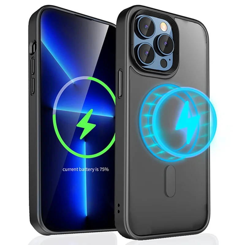 MOCOLO K32 Per iPhone 15 Pro Max Custodia Magnetica per Telefono Cellulare Caso TPU+PC Backcover Opaco (MOQ: 100) - Nero