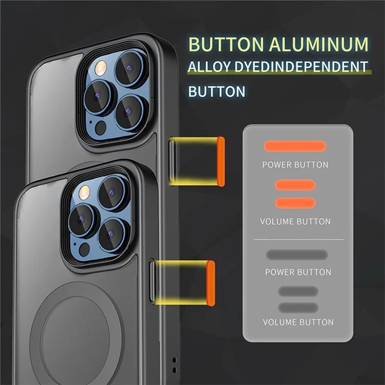 MOCOLO K32 Per iPhone 15 Pro Max Custodia Magnetica per Telefono Cellulare Caso TPU+PC Backcover Opaco (MOQ: 100) - Nero