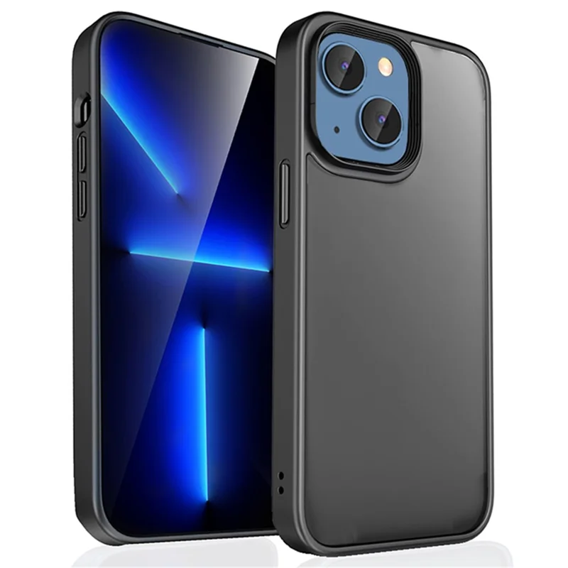 MOCOLO K33 For iPhone 15 Plus Matte Case TPU+PC Cover with Aluminum Alloy Button (MOQ: 100) - Black