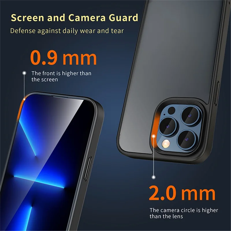 MOCOLO K33 For iPhone 15 Pro Max Matte Case Aluminum Alloy Button TPU+PC Phone Cover (MOQ: 100) - Black