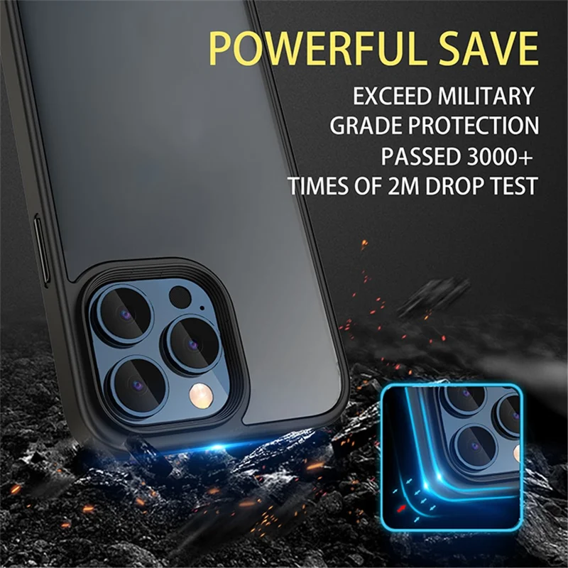 MOCOLO K33 For iPhone 15 Pro Max Matte Case Aluminum Alloy Button TPU+PC Phone Cover (MOQ: 100) - Black