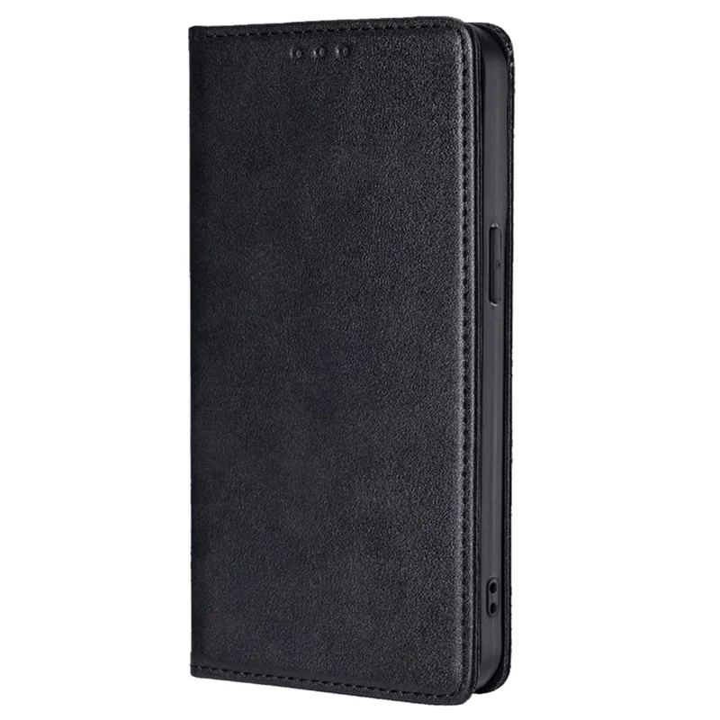 For TCL 505 Case Card Holder Calf Texture Bump Proof Phone Stand Cover - Black