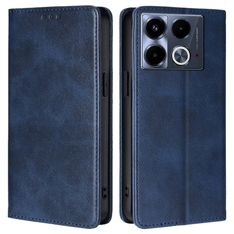 Für Infinix Note 40 Stand Case Kalbleder-Textur Lederabdeckung Handy-Zubehör Großhandel - Saphir