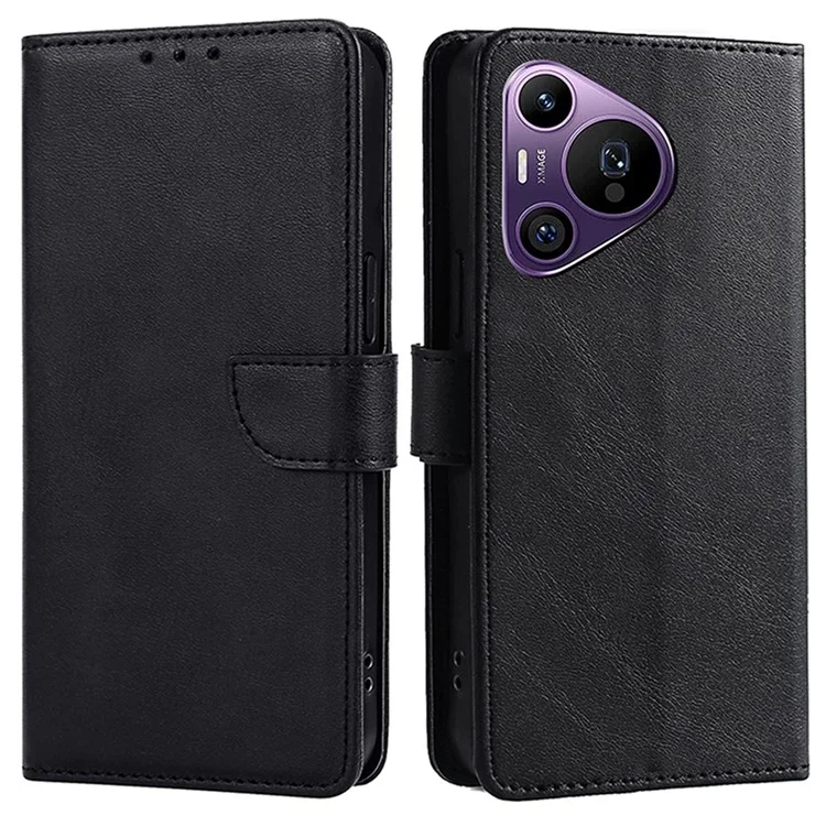 Für Huawei Pura 70 Pro+ / Pura 70 Pro Großhandel PU-Leder-Handyhülle, Ständer, Schutzhülle, Geldbörse - Schwarz