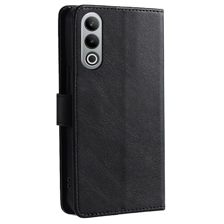 Per OnePlus Nord CE4 5G Case PU Pelle+TPU Cover Protettiva Telefono Texture Vitello - Nero