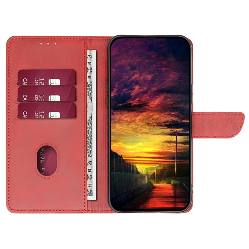 For TECNO Pova 6 5G Case Wallet Leather Phone Cover Mobile Accessories   - Red