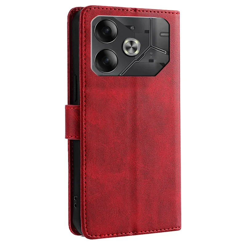 For TECNO Pova 6 5G Case Wallet Leather Phone Cover Mobile Accessories   - Red