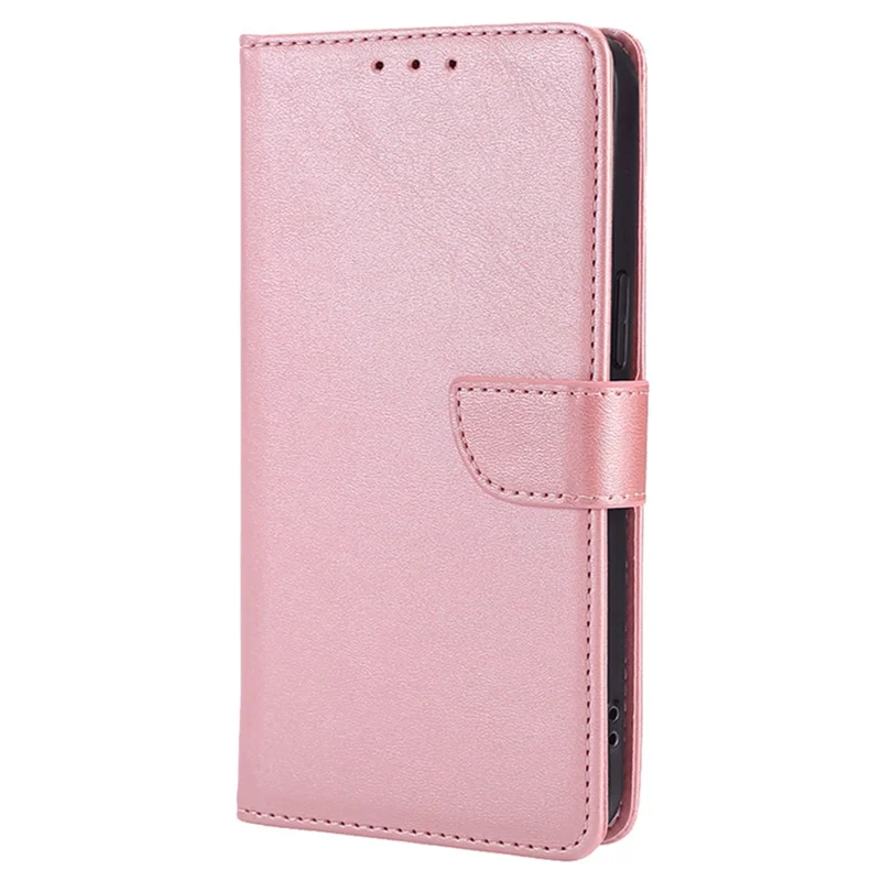 For Google Pixel 8a Case Calf Texture PU Leather Wallet Phone Cover with Magnetic Clasp - Rose Gold