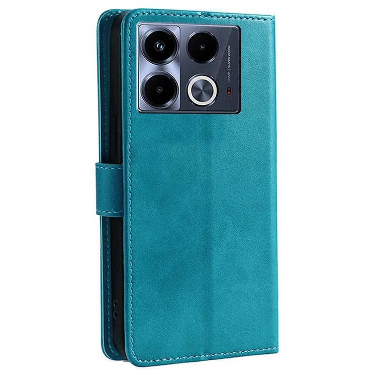 For Infinix Note 40 Magnetic Clasp Leather Case Wallet Stand Phone Protective Cover - Baby Blue