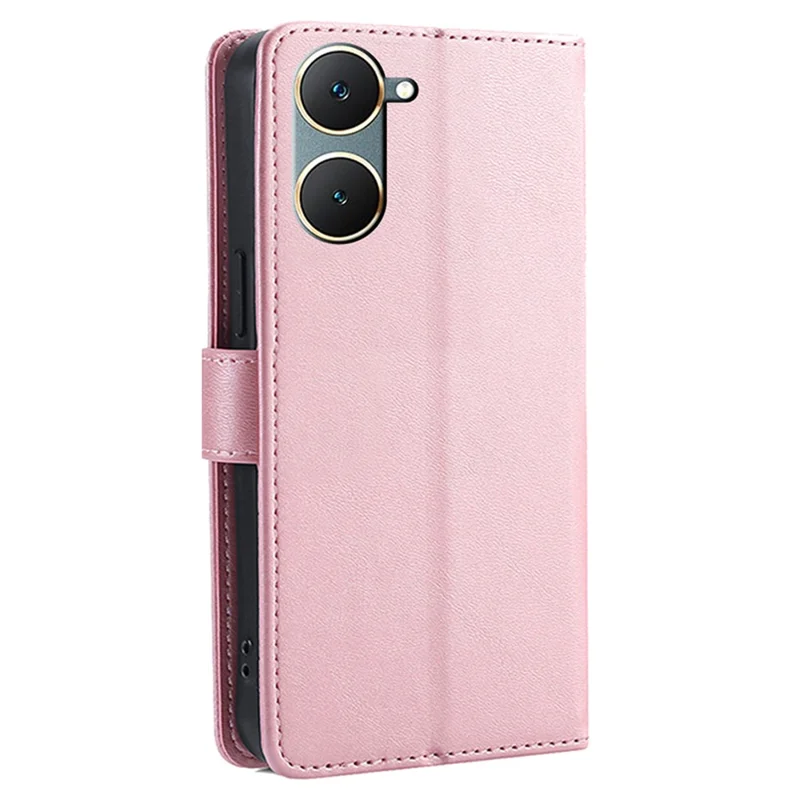 For vivo Y03 Shockproof Leather Case Wallet Mobile Phone Cover   - Rose Gold