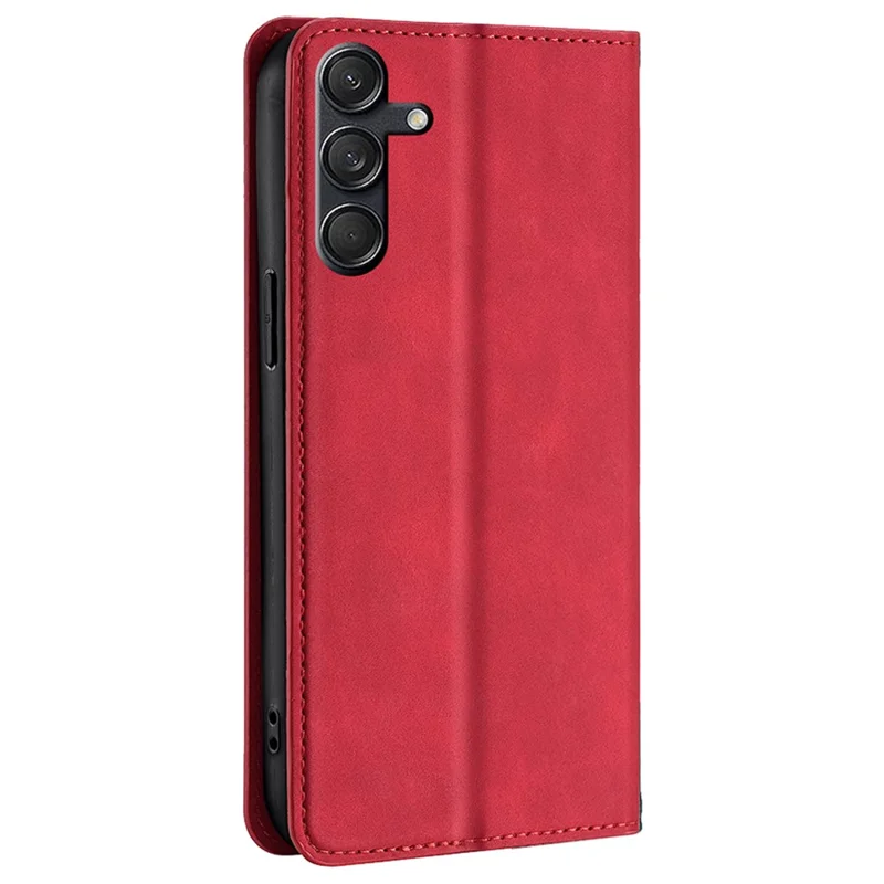 For Samsung Galaxy M55 5G / C55 5G / F55 5G Card Slot Phone Case Skin-Touch Feeling PU Leather Cover - Red