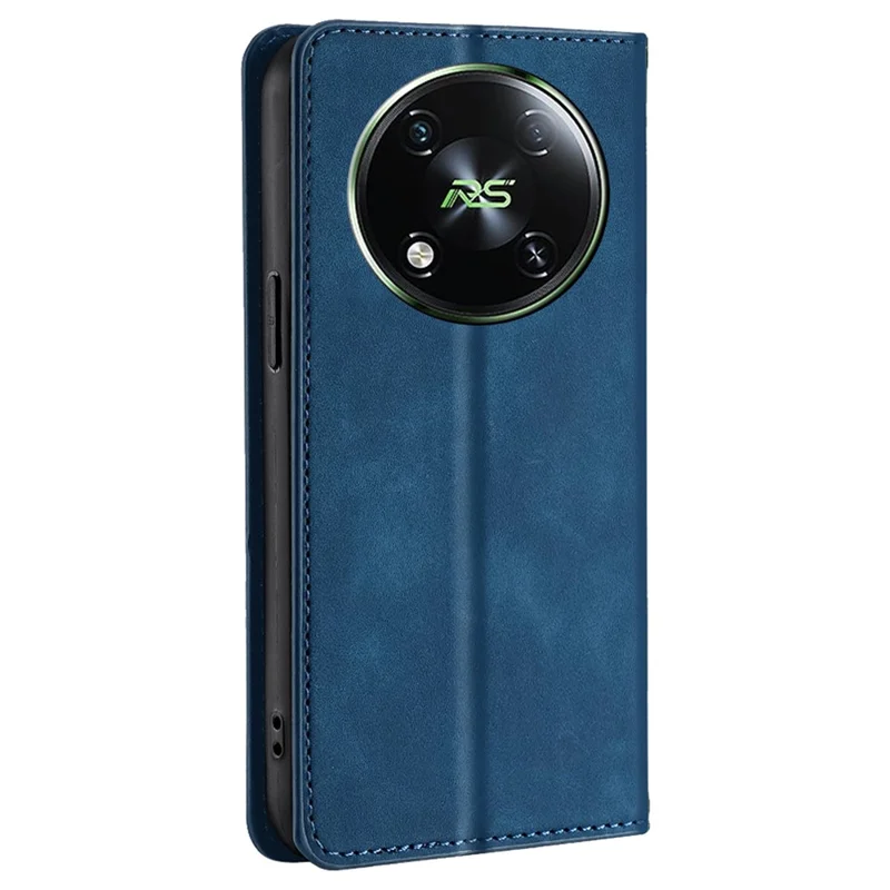 For itel RS4 4G Case with Card Holder PU Leather Soft Skin-Touch Phone Cover - Blue