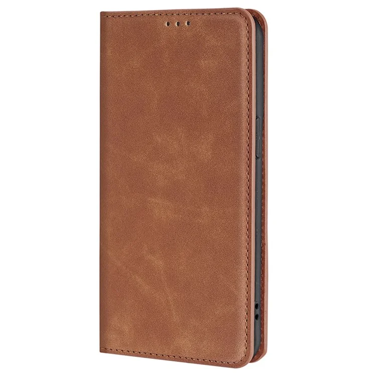 For TECNO Pova 6 5G Case Skin-Touch Anti-Drop PU Leather Card Slot Phone Cover - Light Brown