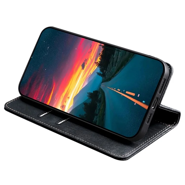 Pour Infinix Note 40 Pro 4G Étui en Cuir PU Bloquage RFID Fentes pour Cartes Housse de Téléphone - Noir 