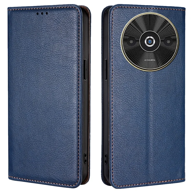 Para Xiaomi Redmi A3 4G / Poco C61 4G Case Solid Color Wallet Leather Phone Cover - Azul
