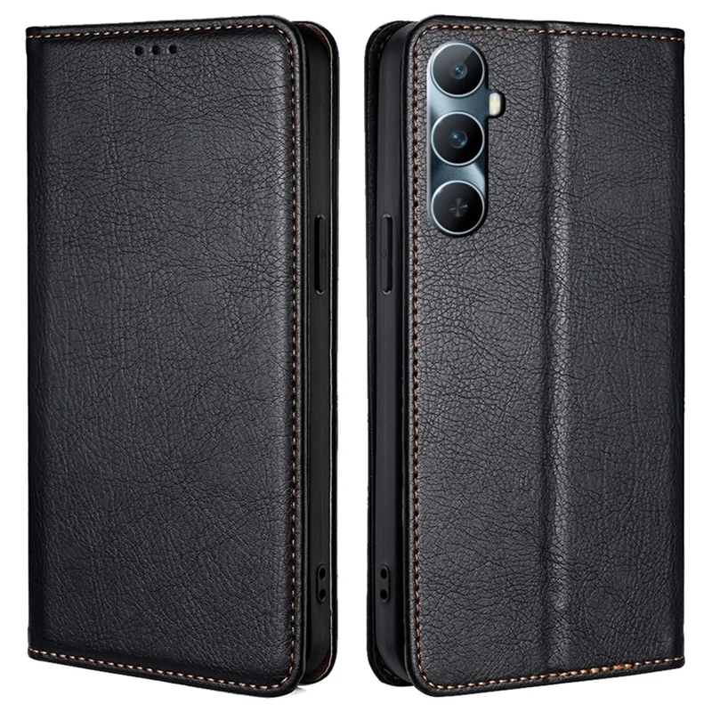 Per Realme C65 4G Custodia Wallet in Pelle Chiusura Magnetica Antiurto Cover Accessori per Telefono Distributori - Nero