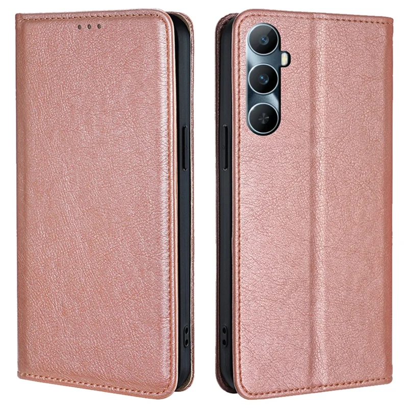 For Realme C65 4G Leather Wallet Case Magnetic Closing Anti-drop Cover Phone Accessories Distributors - Rose Gold
