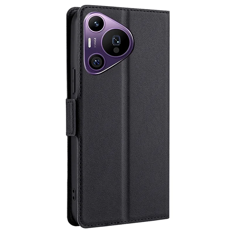 Para Huawei Pura 70 Pro / 70 Pro+ Case PU Leather Ultra-Thin Shockproof Wallet Phone Cover - Black