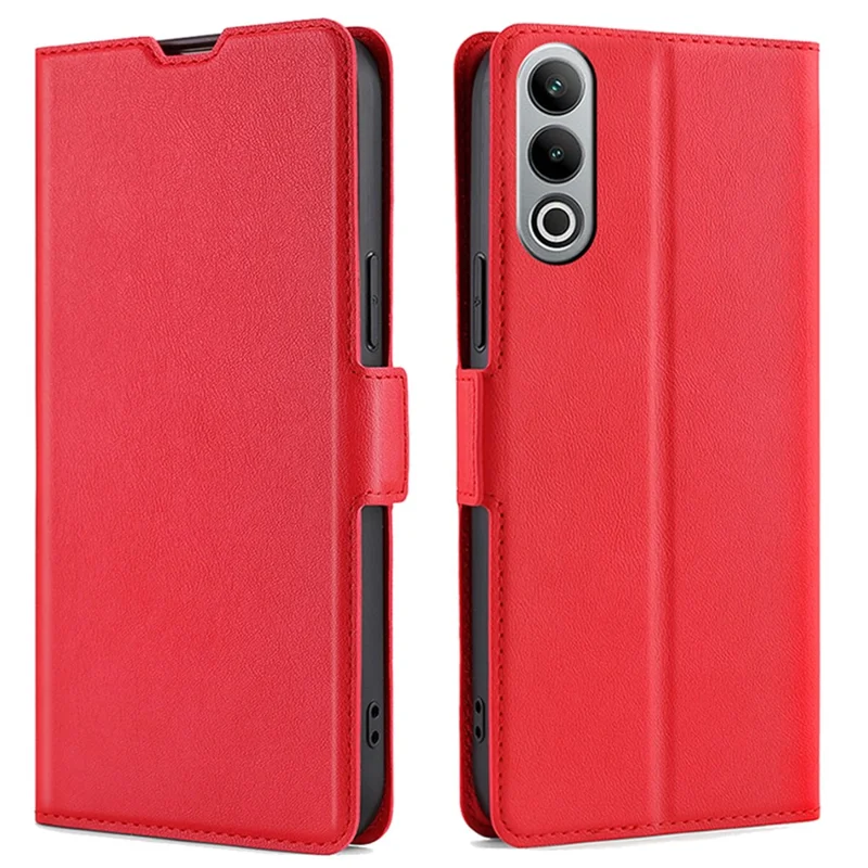 For OnePlus Nord CE4 5G Case Card Slots PU Leather Stand Flip Phone Cover - Red