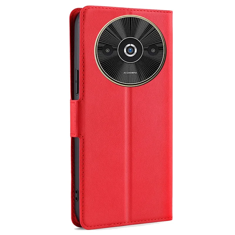 For Xiaomi Redmi A3 4G / Poco C61 4G Case Card Slots PU Leather Stand Phone Cover - Red