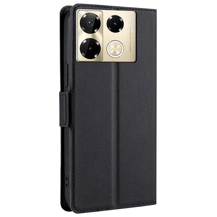 For Infinix Note 40 Pro 4G Case PU Leather Card Slots Protective Phone Cover - Black
