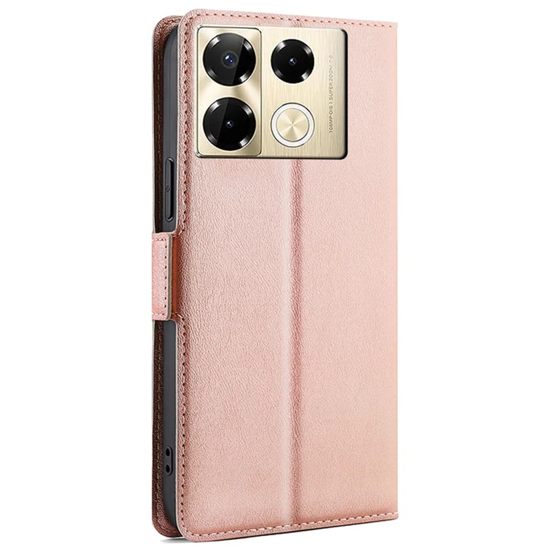 For Infinix Note 40 Pro 4G Case PU Leather Card Slots Protective Phone Cover - Rose Gold