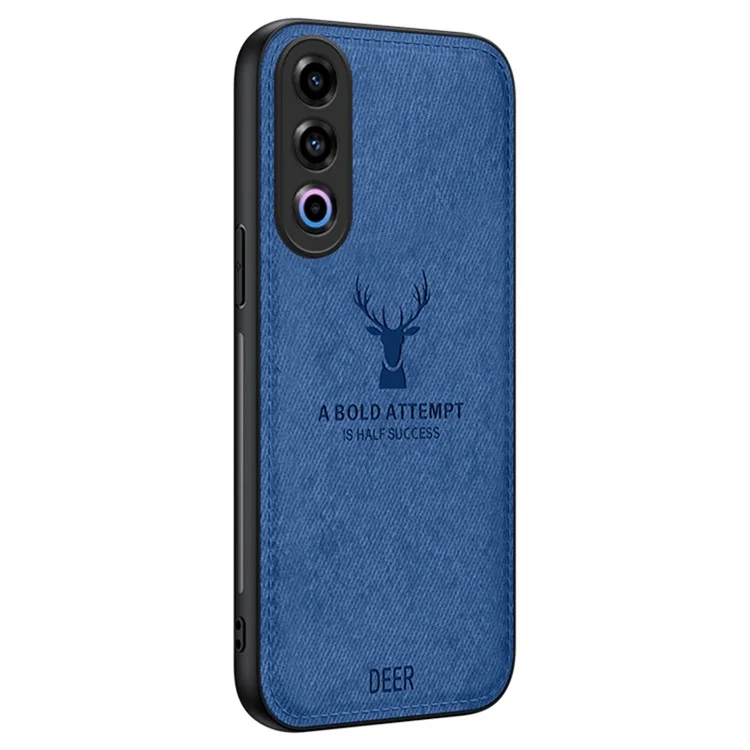 Para Oppo K12 Capa à Prova de Choque Padrão de Veado Couro + PC + TPU Capa Protetora Traseira - Azul