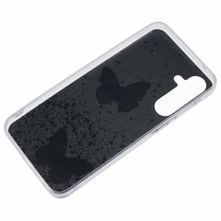 Série AW pour Samsung Galaxy A25 5G (Global) (161,0 x 76,5 x 8,3 mm) Coque Glitter Butterfly Pattern TPU Cover Phone - Noir