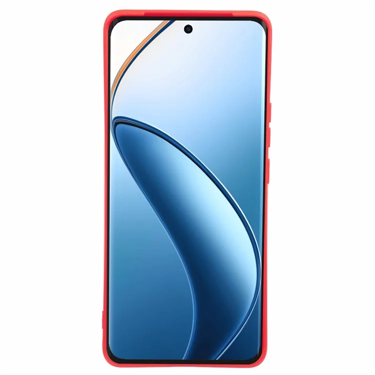 Per Realme 12 Pro 5G / 12 Pro+ 5G Custodia Taglio Preciso Fodera in Fibra TPU Protezione Telefonica - Rosso