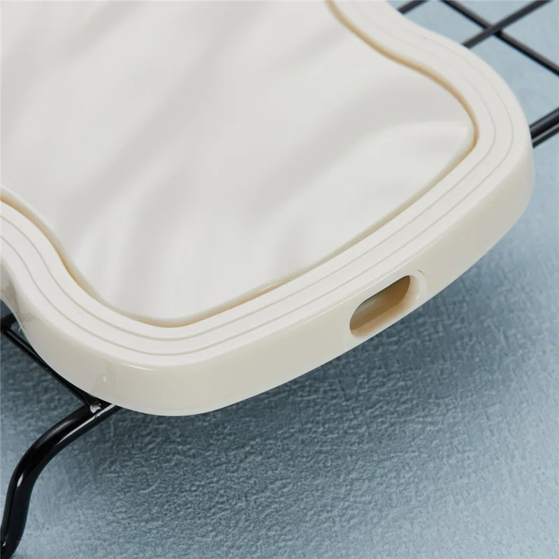 WT Series for iPhone 15 Case Wavy Edge TPU+PC Phone Cover - White