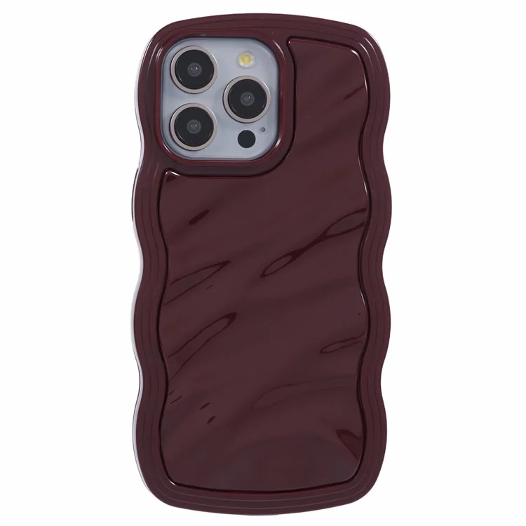 Serie WT para iPhone 14 Pro Case Wave Edge TPU+PC Funda Protectora de Teléfono - Vino Tinto