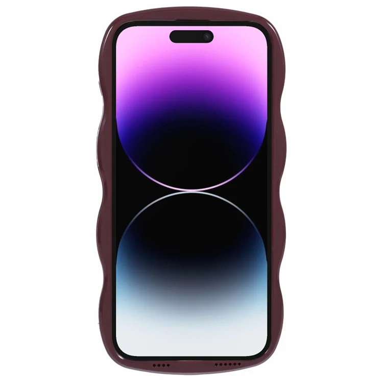 Serie WT para iPhone 14 Pro Case Wave Edge TPU+PC Funda Protectora de Teléfono - Vino Tinto