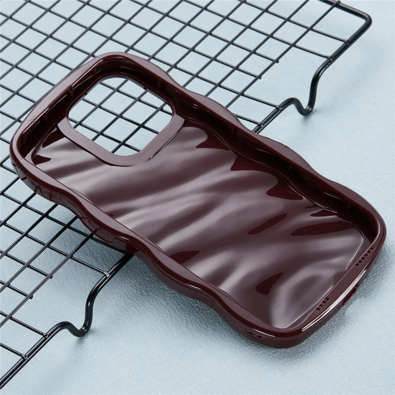 WT Series for iPhone 12 / 12 Pro Case Wavy Edge Shockproof TPU+PC Phone Cover - Wine Red