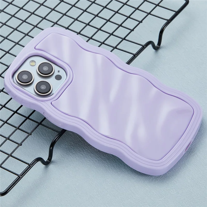 WT Series for iPhone 12 / 12 Pro Case Wavy Edge Shockproof TPU+PC Phone Cover - Purple