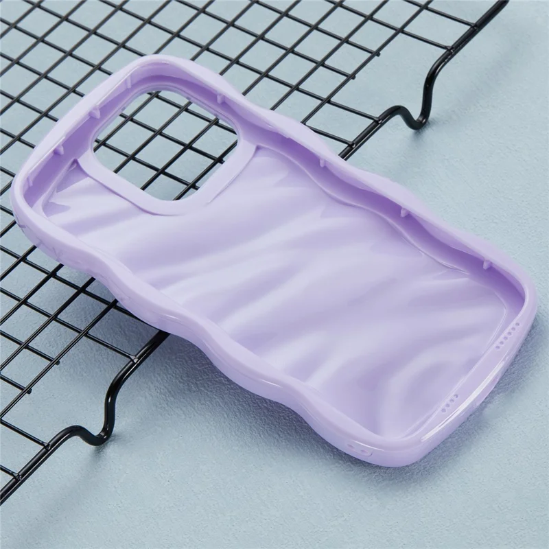 WT Series for iPhone 12 / 12 Pro Case Wavy Edge Shockproof TPU+PC Phone Cover - Purple