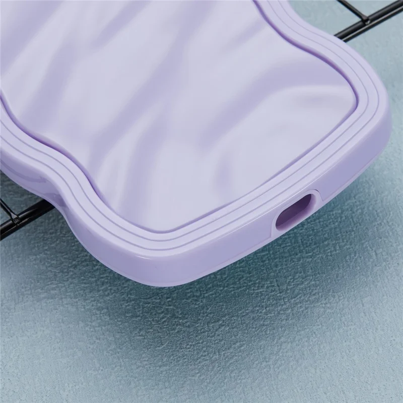 WT Series for iPhone 12 / 12 Pro Case Wavy Edge Shockproof TPU+PC Phone Cover - Purple